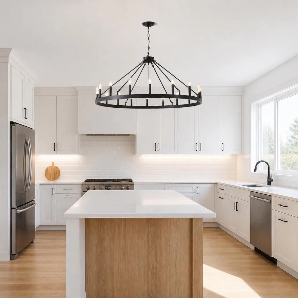 ELEMENT ACE Modern Round Iron Flush Mount Ceiling Light
