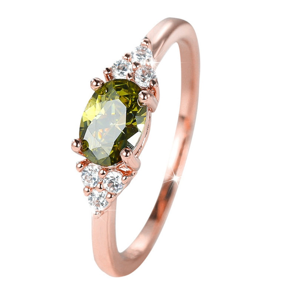 Classic Oval Cut Center Stone with Side Accents Minimalist Stackable Ring