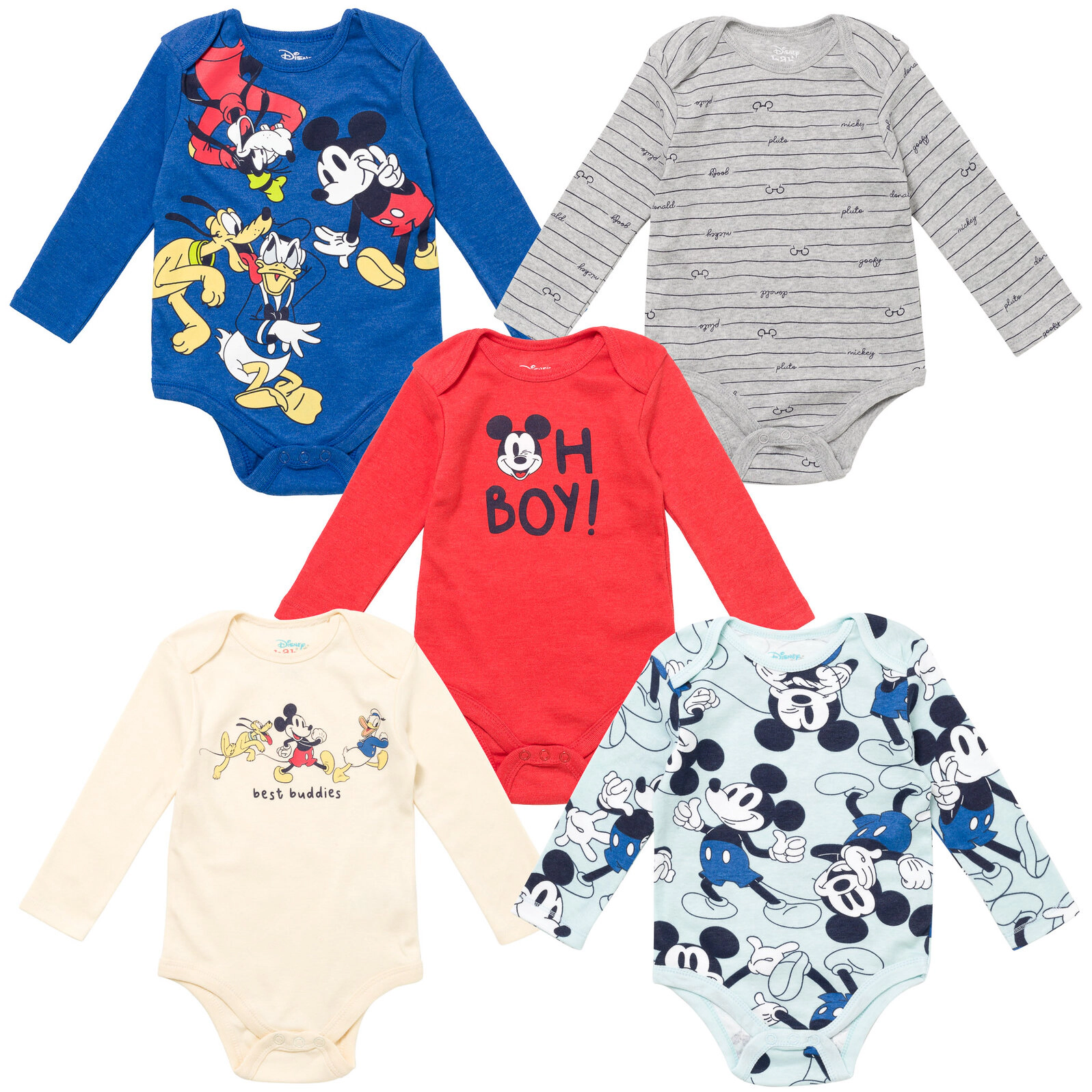 Disney Baby 5-Pack One Piece Bodysuits