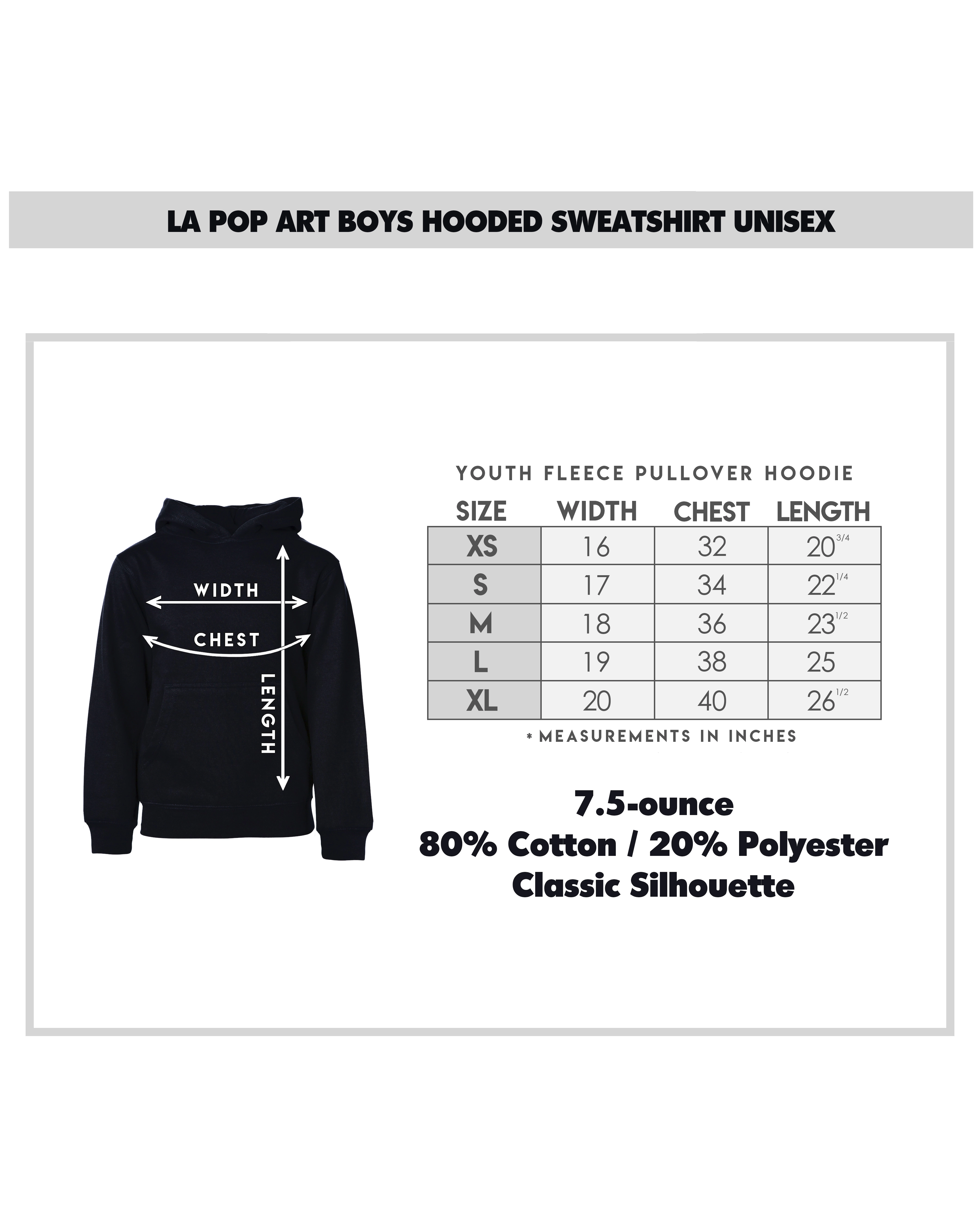 LA Pop Art Boy's Word Hooded Sweatshirt - Paw Heart