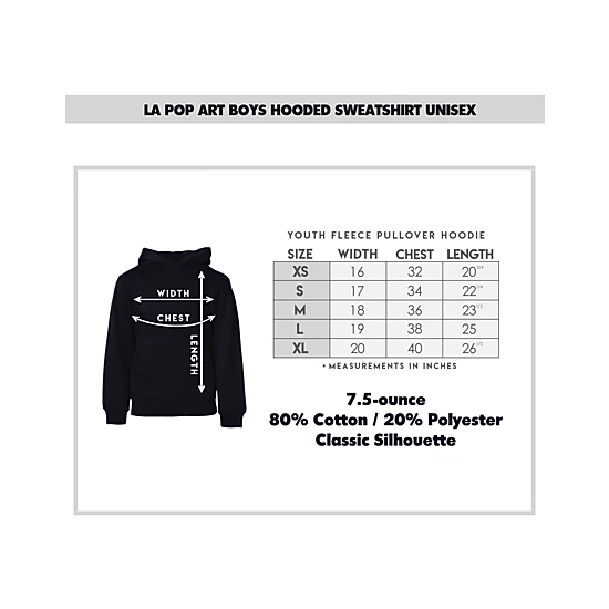 LA Pop Art Boy's Word Art Hoodie - Paw Heart