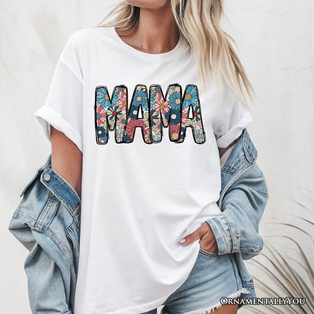 OrnamentallyYou Womens Daisy Floral Mama T-Shirt