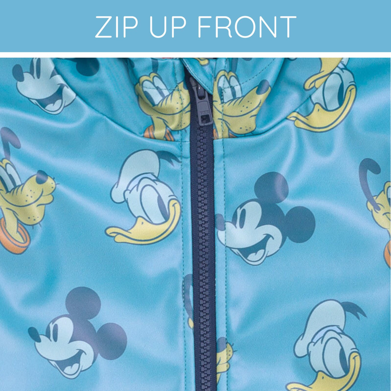 Disney Boys' Hooded Zip-Up Rain Jacket