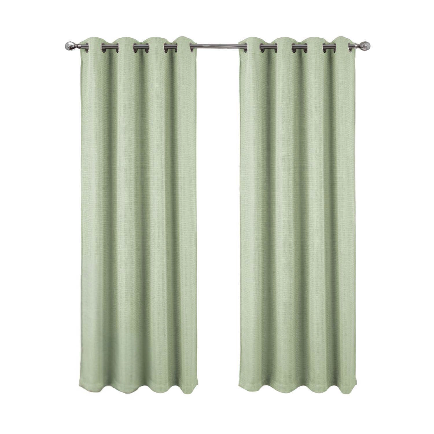 RT Designer Collection Demi Lux Jacquard Blackout Grommet Curtain Panel 52" x 84" Sage