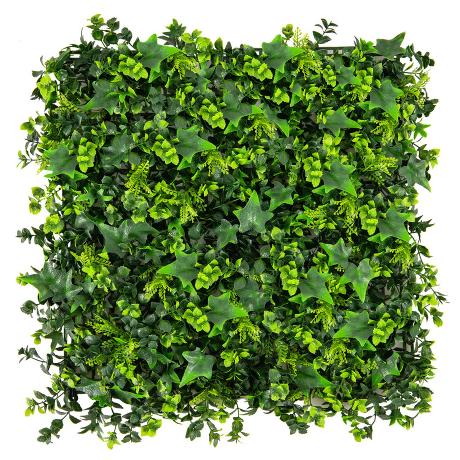 SUGIFT 12-Pack 20-in x 20-in Interlocking Gradient Leaves Artificial Greenery Wall Panels 33 sq ft 17-lb Green