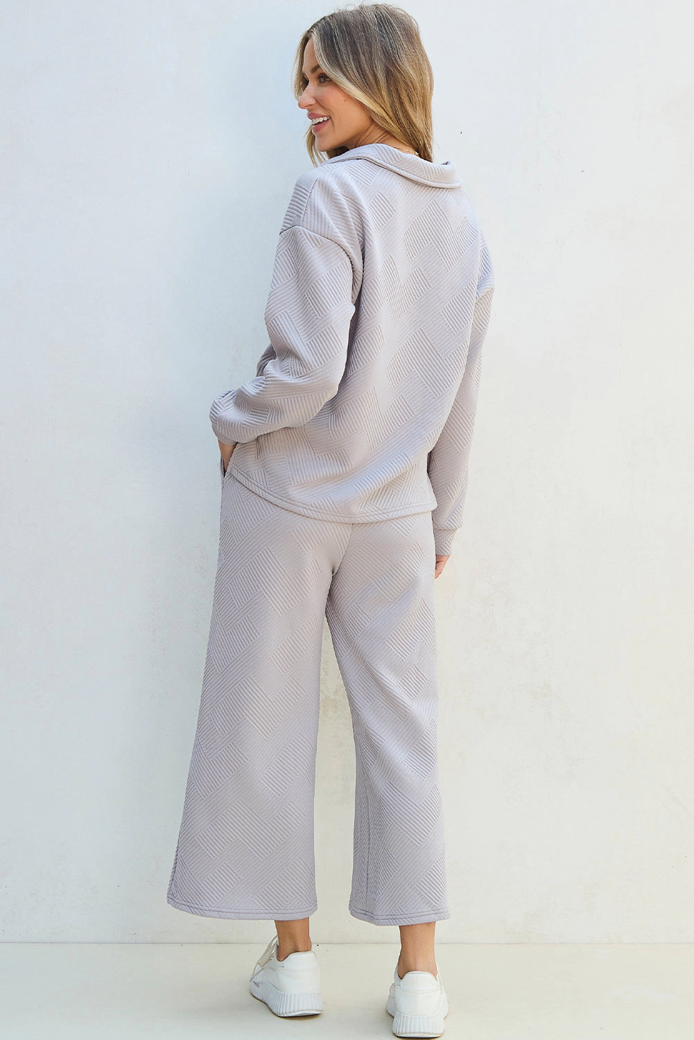 Threaded Pear Women's Laylah Textured Top and Pants Set