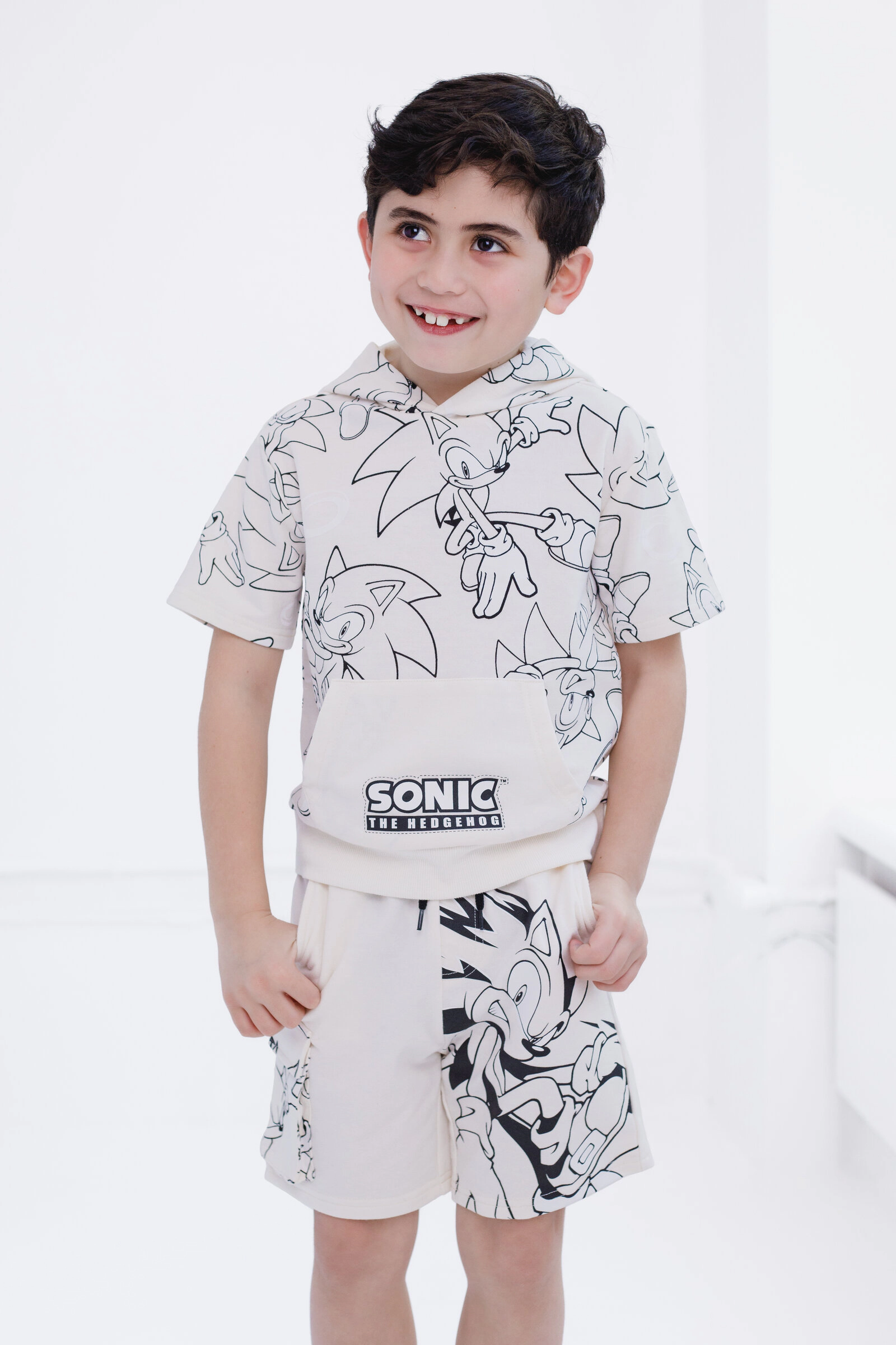 SEGA Sonic the Hedgehog Boys' 2-Piece Hooded T-Shirt and Shorts Set