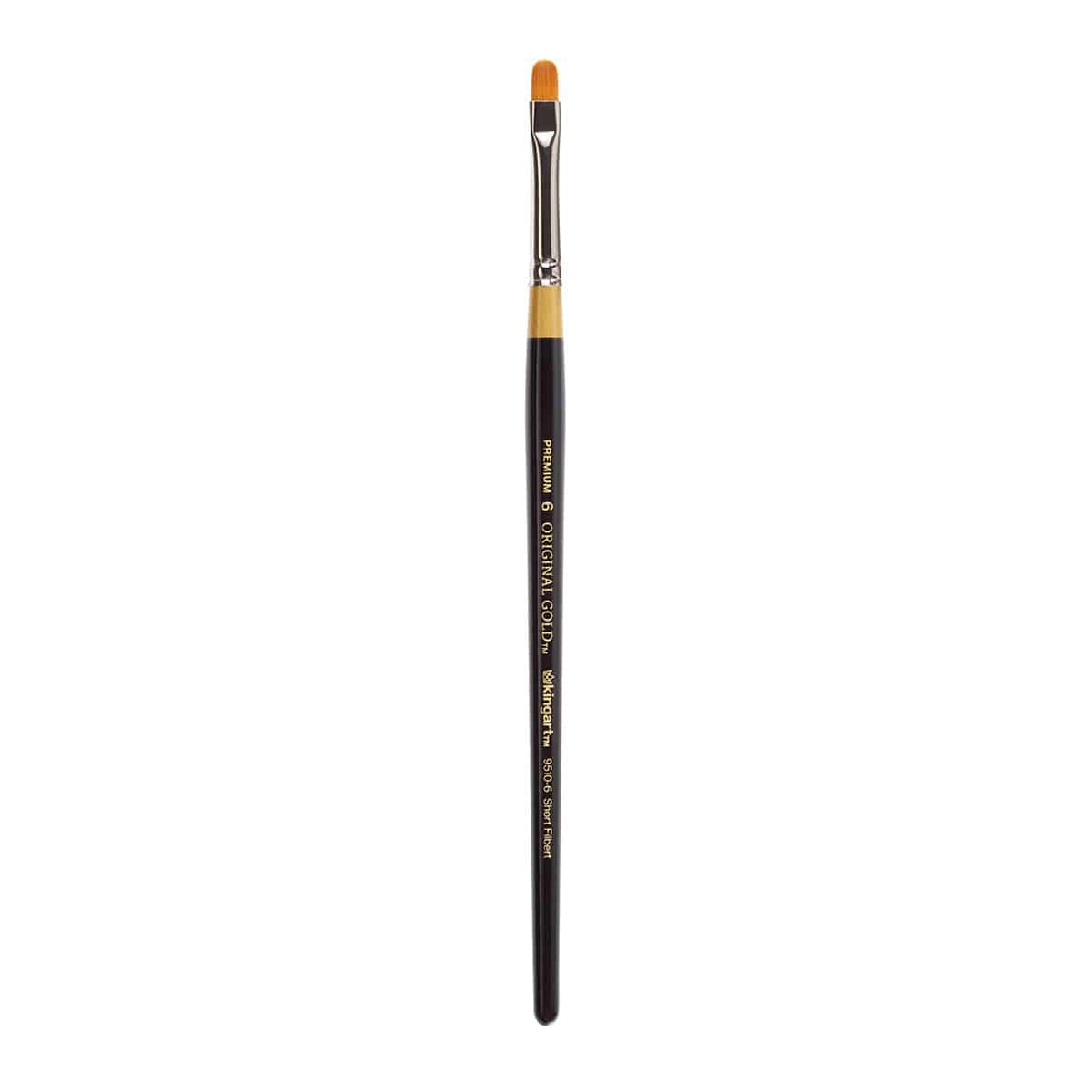 KINGART Original Gold® 9510 Short Filbert Golden Taklon Brush