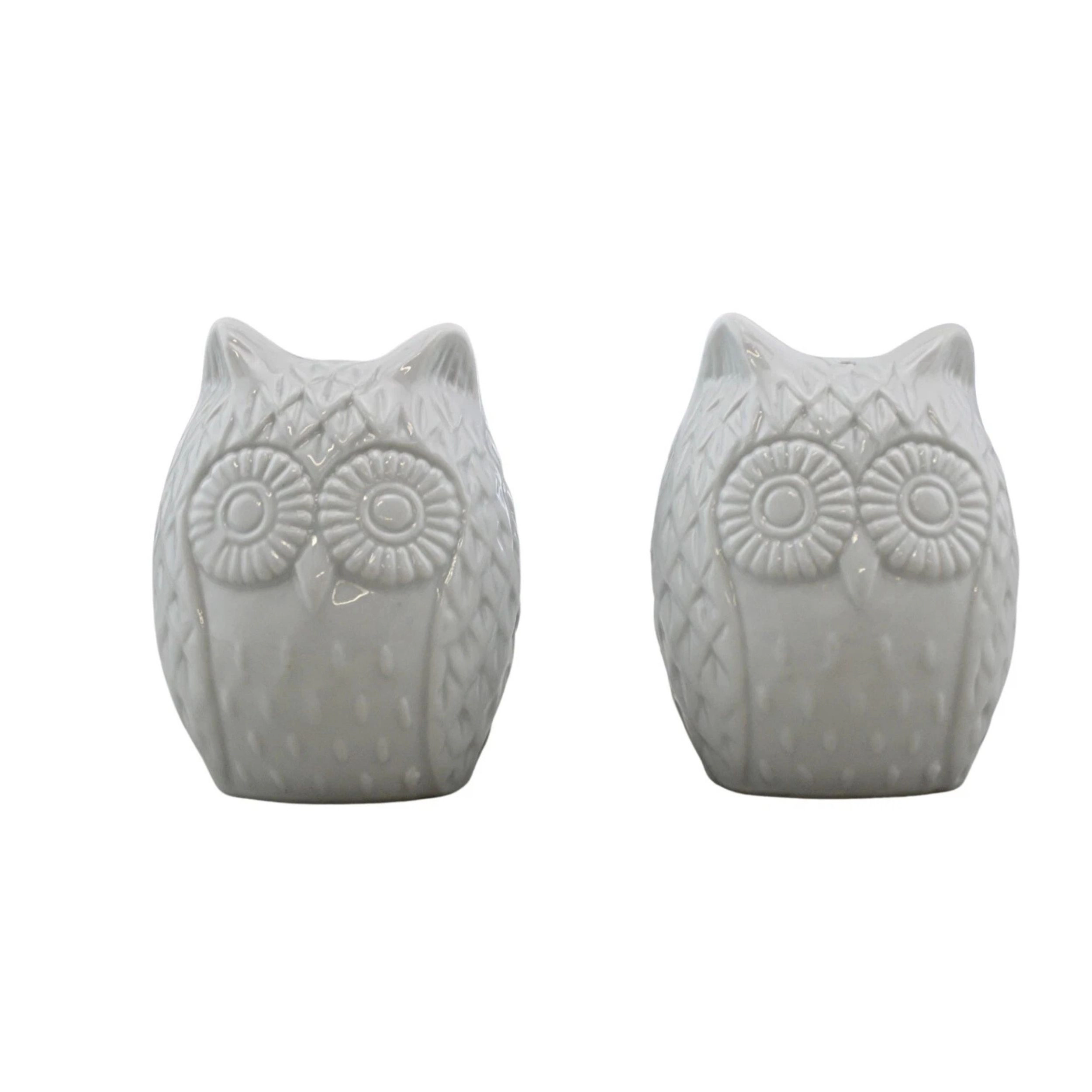 Home Collection White Ceramic Owl Salt & Pepper Shaker Set