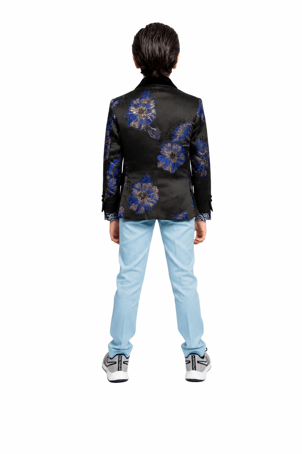 Elie Balleh Boys Slim Fit -Royal Floral Dinner Jacket