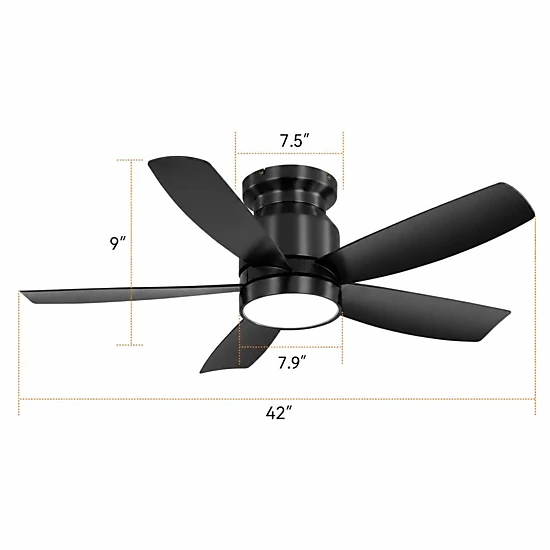 ELEMENT ACE Low Profile Quiet Flush Mount Ceiling Fan