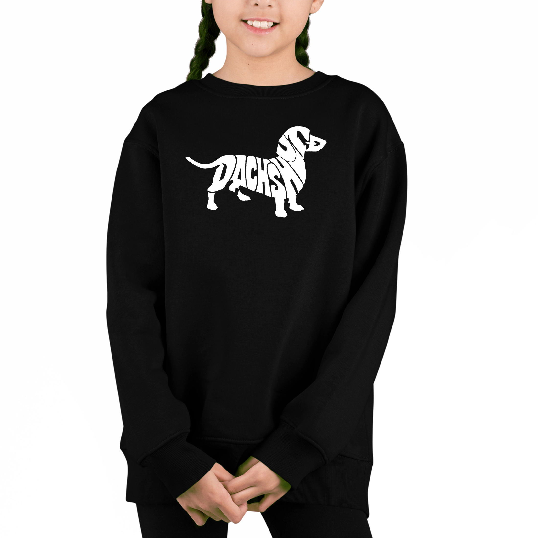 LA Pop Art Girl's Word Sweatshirt - Dachshund