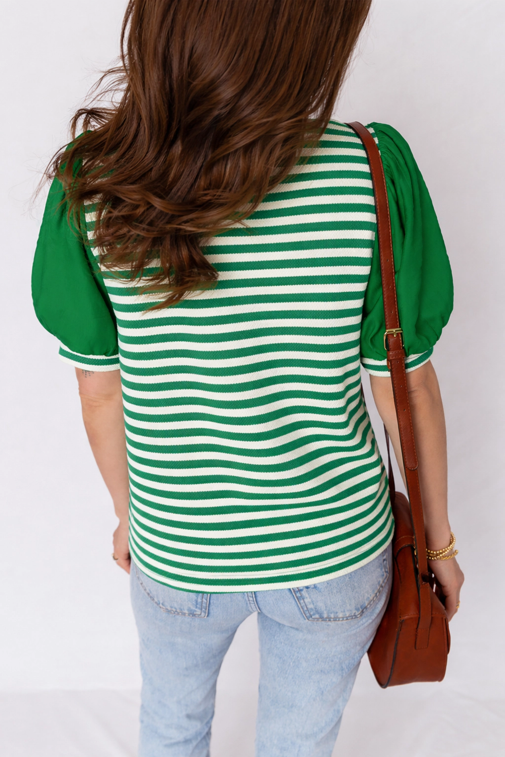Threaded Pear Women's Leighton Short Sleeve Patchwork Blouse