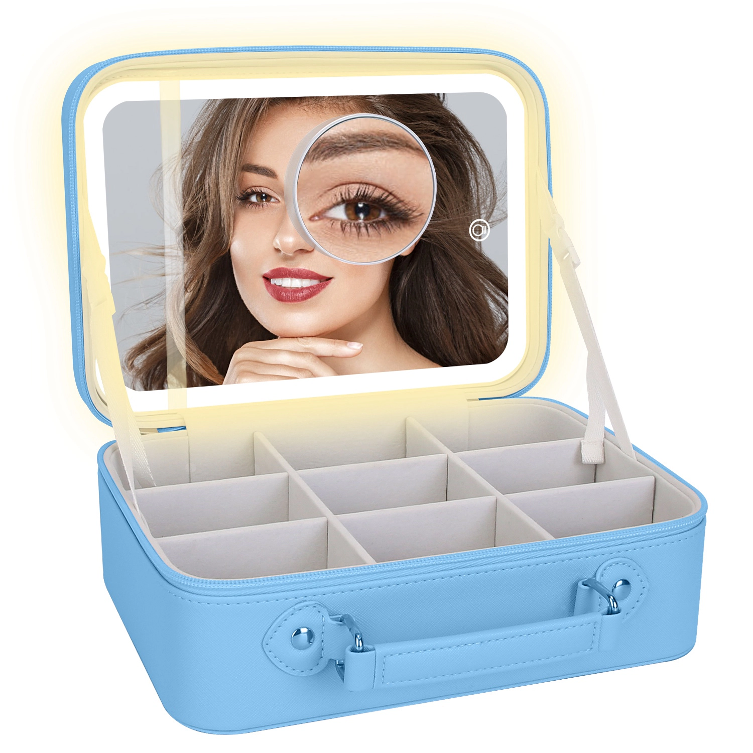 GBruno LED Lighted Travel Makeup Bag With Mirror