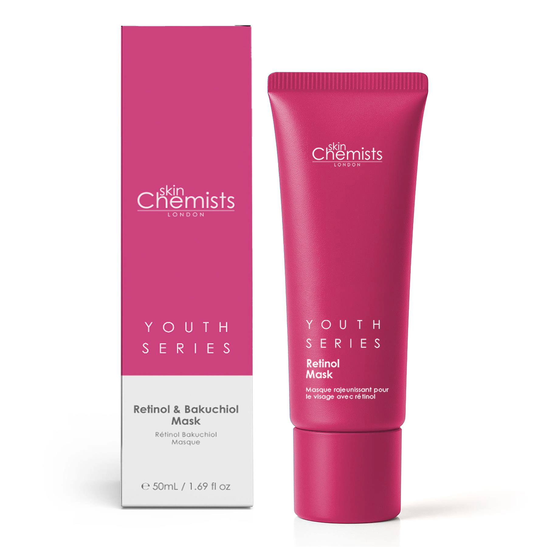 skinChemists Youth Series Retinol & Bakuchiol Mask 50ml - Firming Anti-Aging Treatment for Fine Lines & Wrinkles