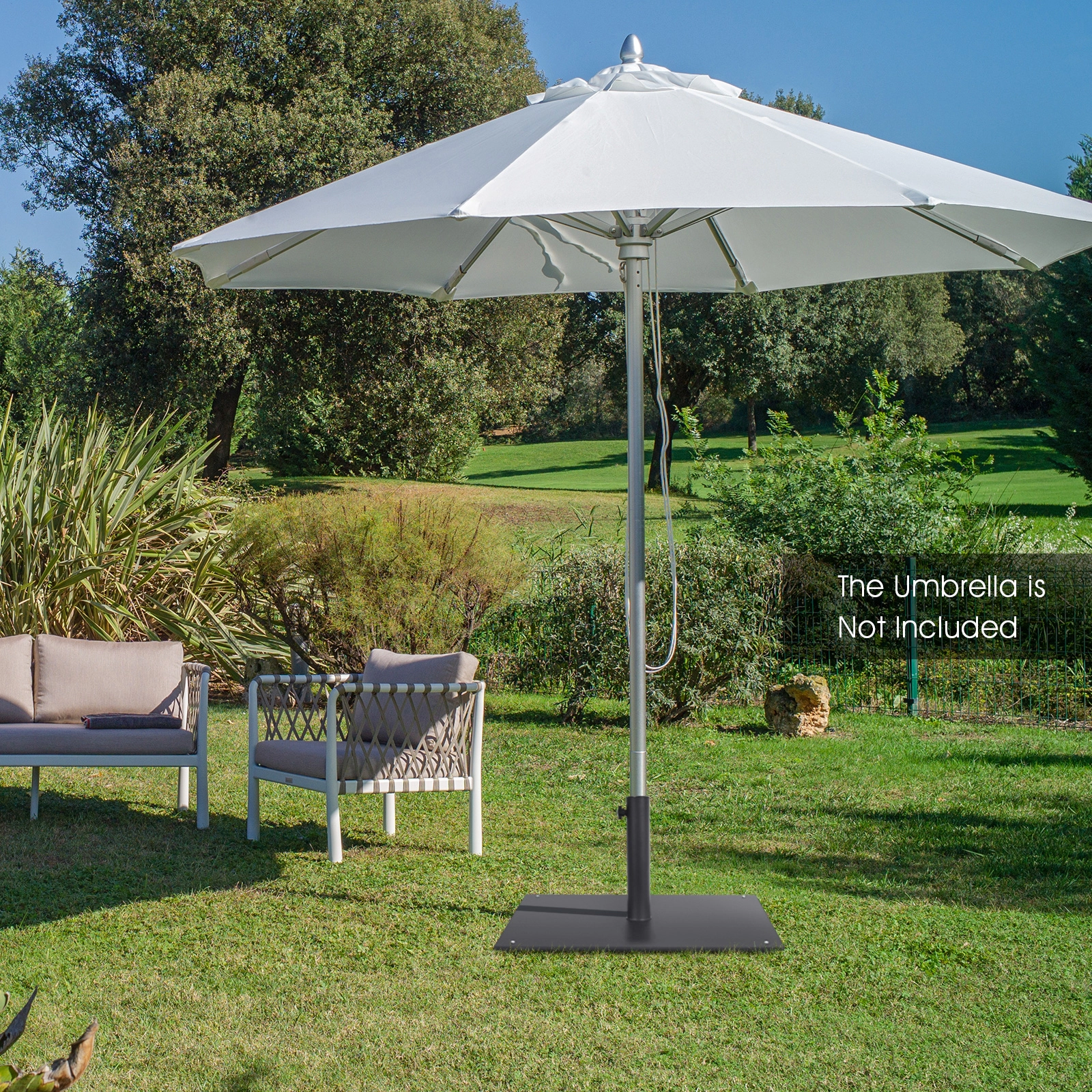Hivvago 20 Inches Patio Umbrella Base With 4 Adjustable Footpads