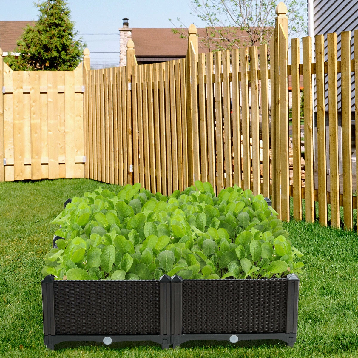 SlickBlue Set of 4 Raised Garden Planter Boxes with Self Watering System and Legs
