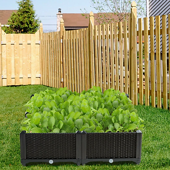 SlickBlue Set of 4 Raised Garden Planter Boxes with Self Watering System and Legs
