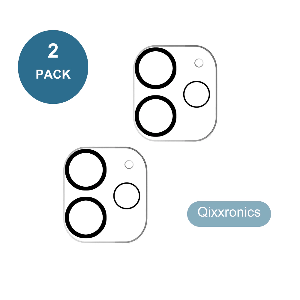Qixxronics for iPhone 12 Mini Camera Lens Protector Tempered Glass Lens Cover Flim 2PCS