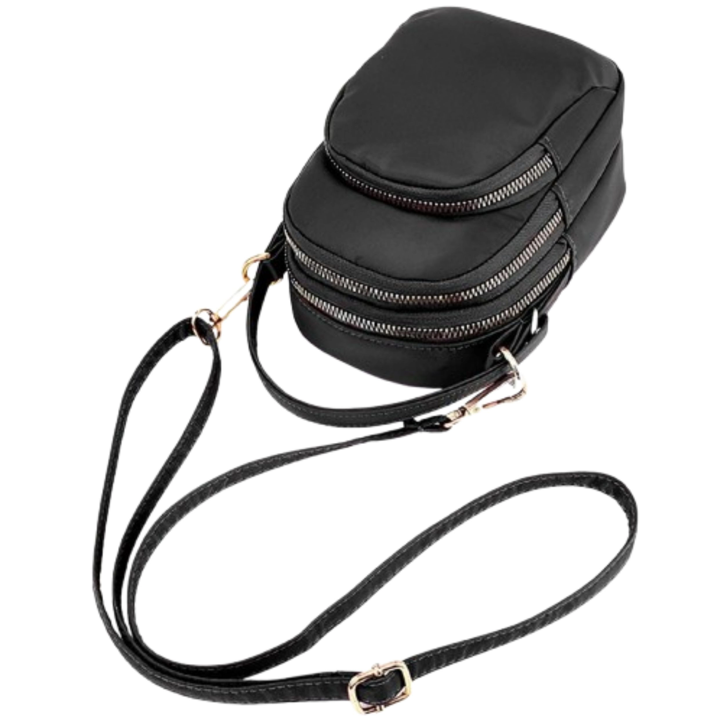Home Collection Women’s Small Nylon Crossbody Cell Phone Purse with 3 Zipper Pockets