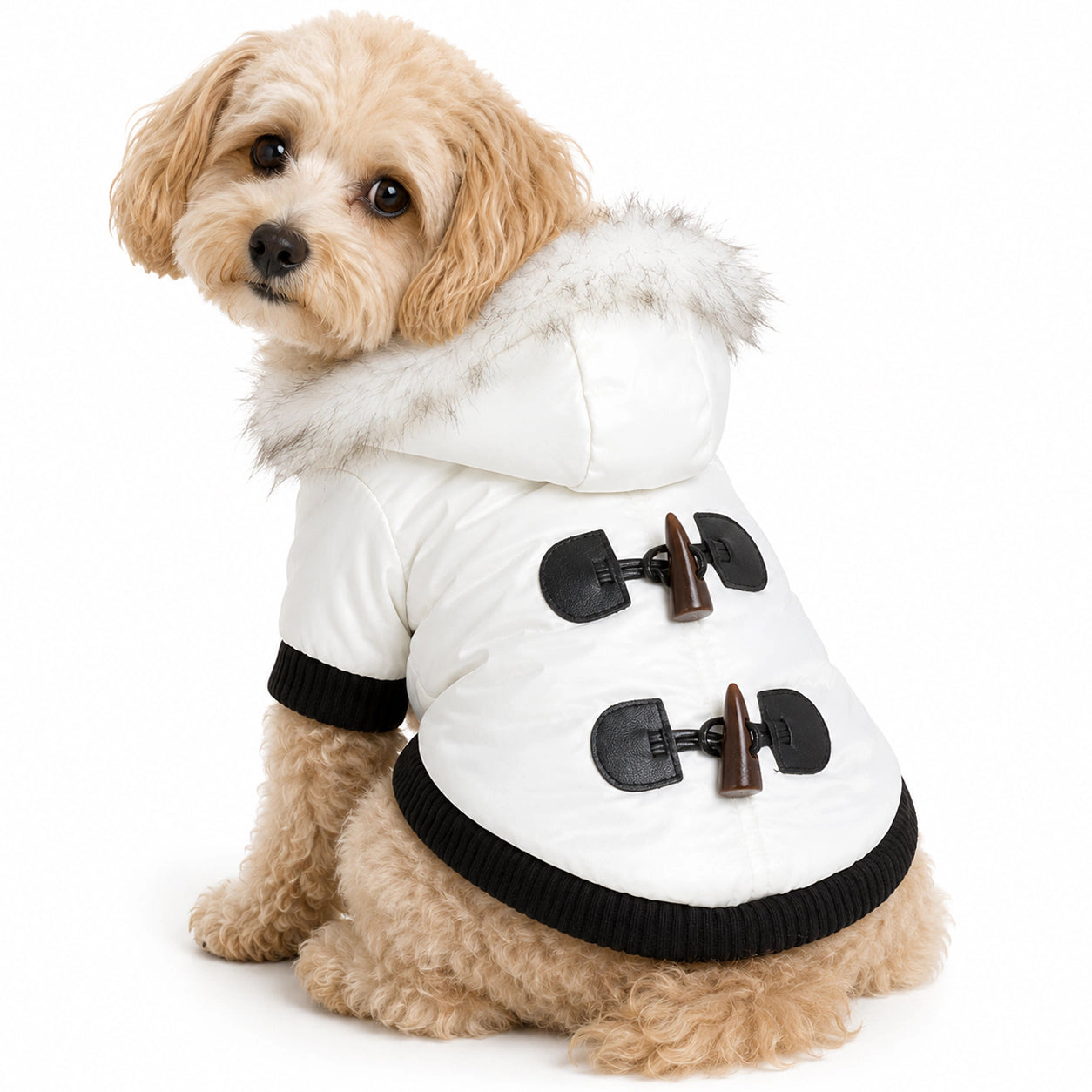 Pet Life ® Aspen Winter-White Fashion Pet Parka Coat