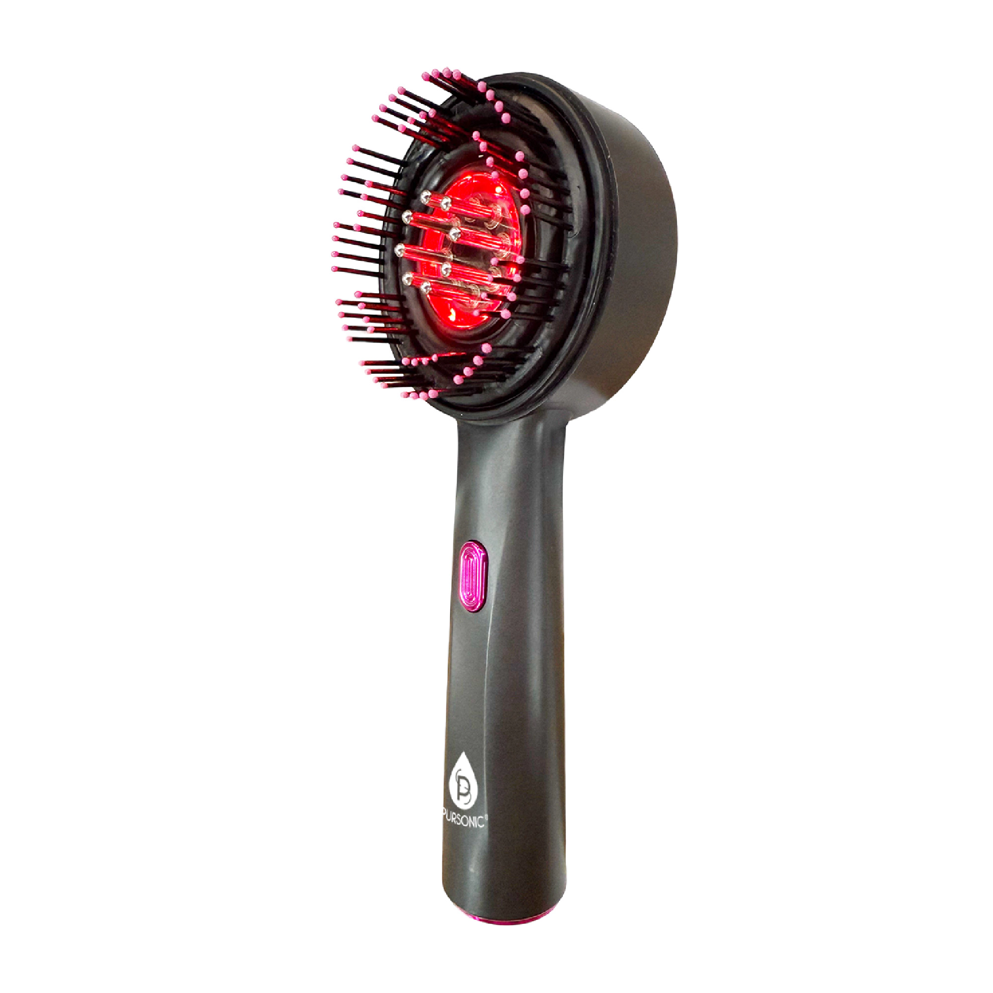 Pursonic Unisex 3-in-1 LED Therapy Scalp & Hair Treatment Brush: Red Light Growth Stimulating Massage Device