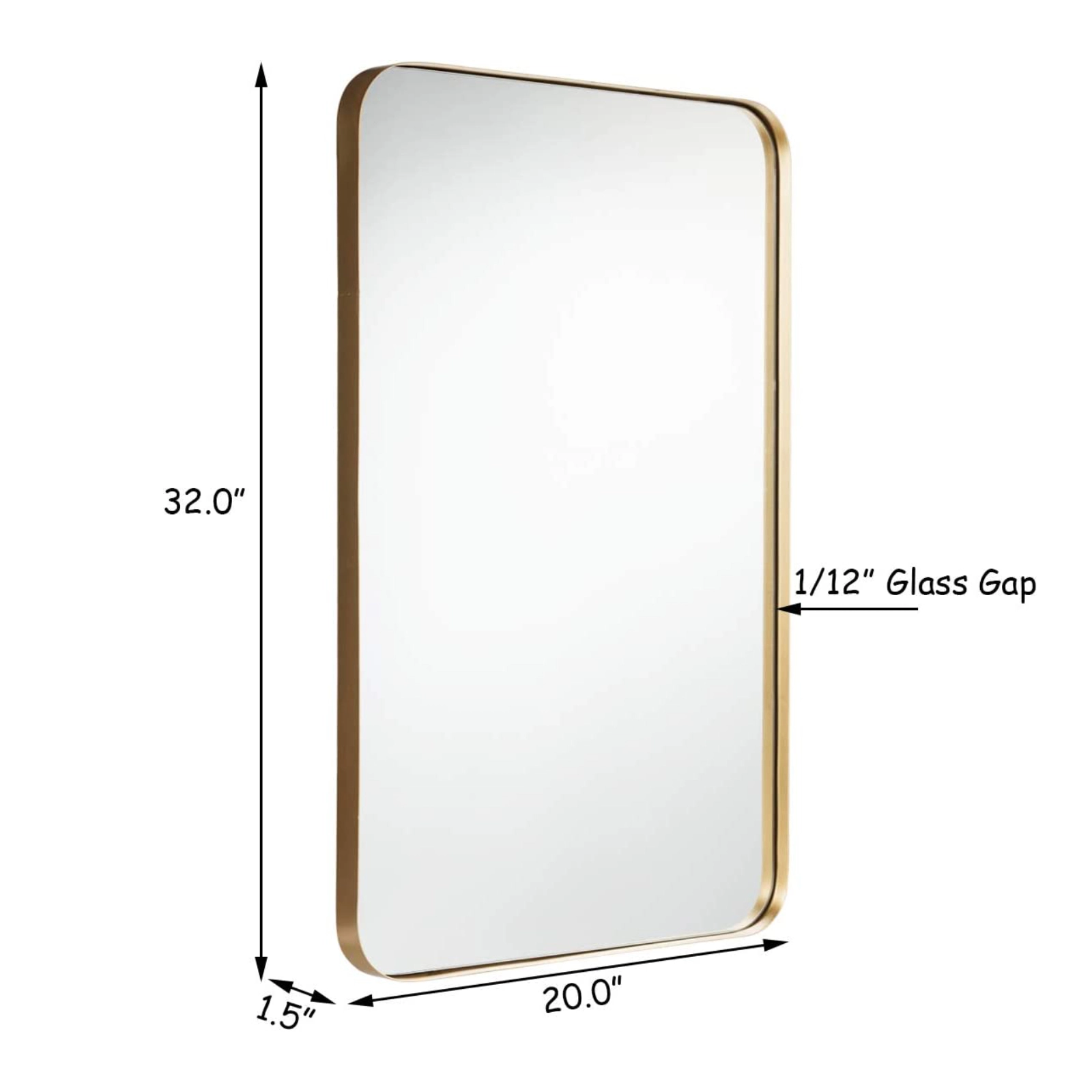 Slickblue 32 x 20 Inch Wall Mounted Bathroom Rectangle Mirror Metal Frame Vanity Wall Mirror