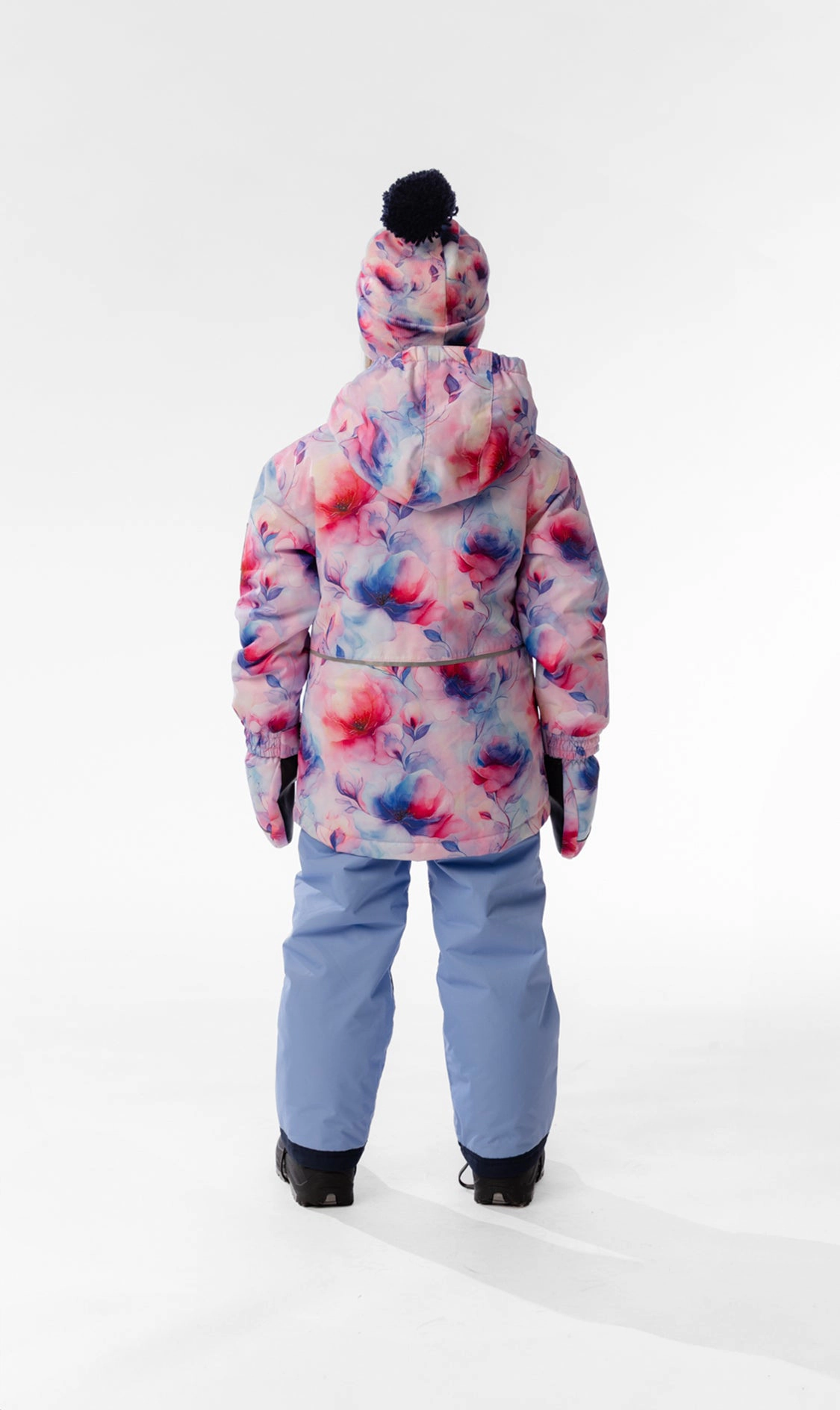 Deux par Girls Flower Print Lightweight Two Piece Snowsuit with Hooded Jacket and Snow Pants