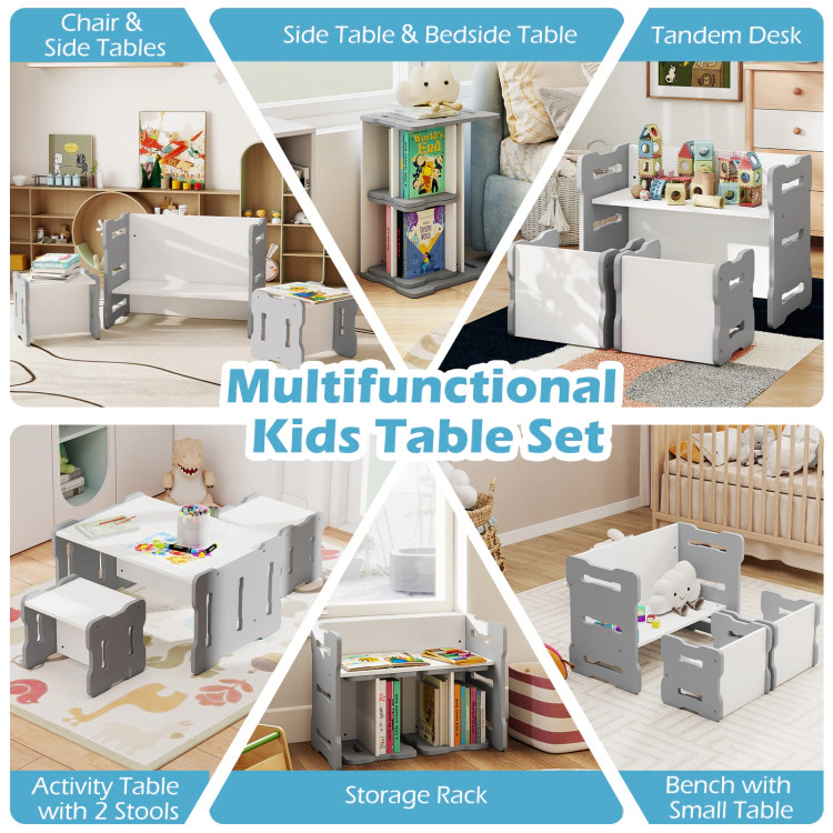 Hivvago 3-Piese Toddler Set With 2 Stools And Activity Table
