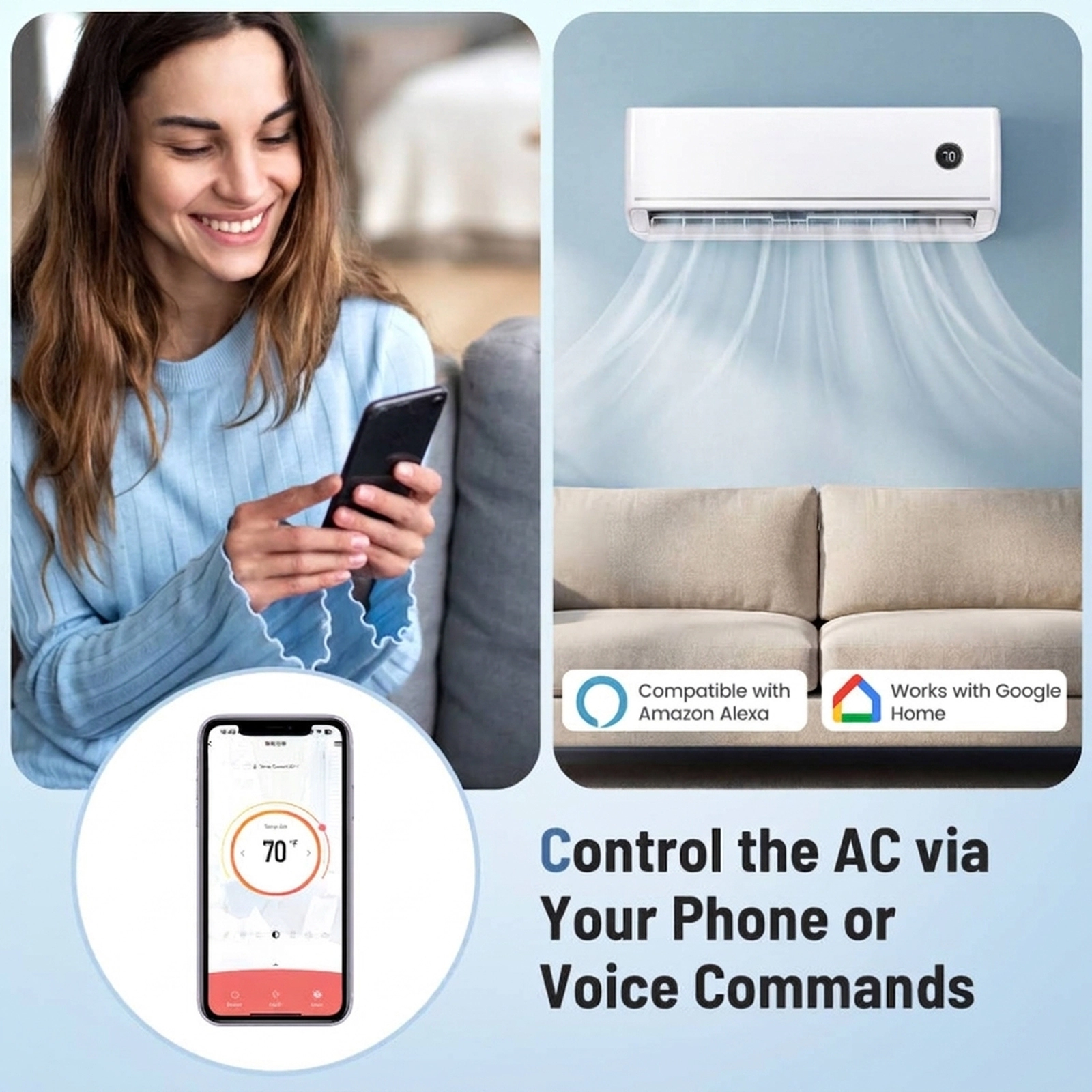 SUGIFT 12000-BTU 18.1-SEER2 115V 600-sq ft WiFi Inverter Ductless Mini Split Air Conditioner with Heat Pump