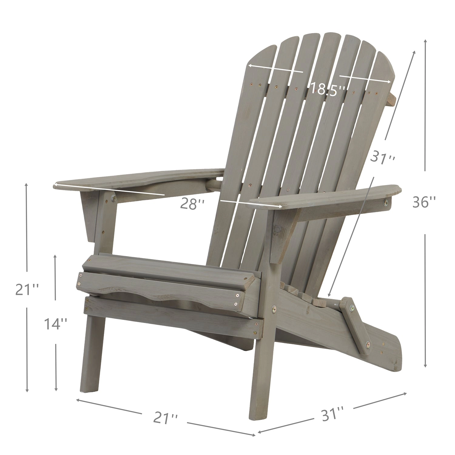 GBruno 2-Piece Folding Adirondack Chairs Hemlock Wood