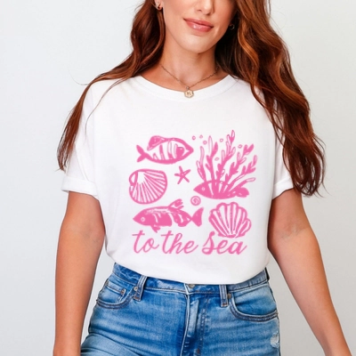 Simply Sage Market - To The Sea Creatures Women's Garment Dyed Graphic T-Shirt