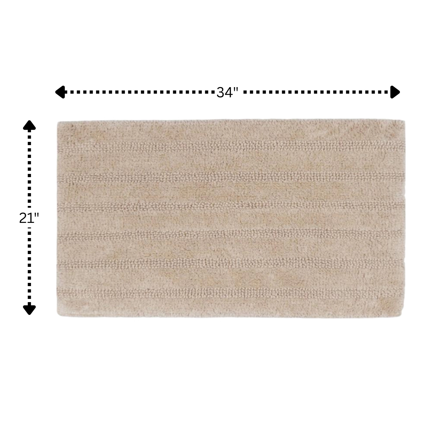 Linear 220 GSF Reversible Cotton Bath Rug 21in x 34in by Knightsbridge