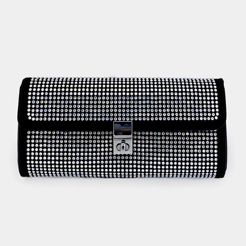 FASHNZFAB Stone Embellished Evening Shoulder/Crossbody Bag