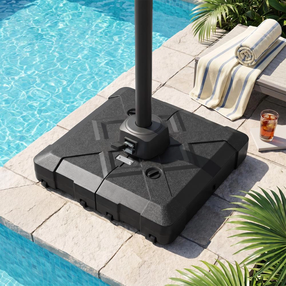 Hivvago 34" X 34" Patio Umbrella Base With 4 Wheels