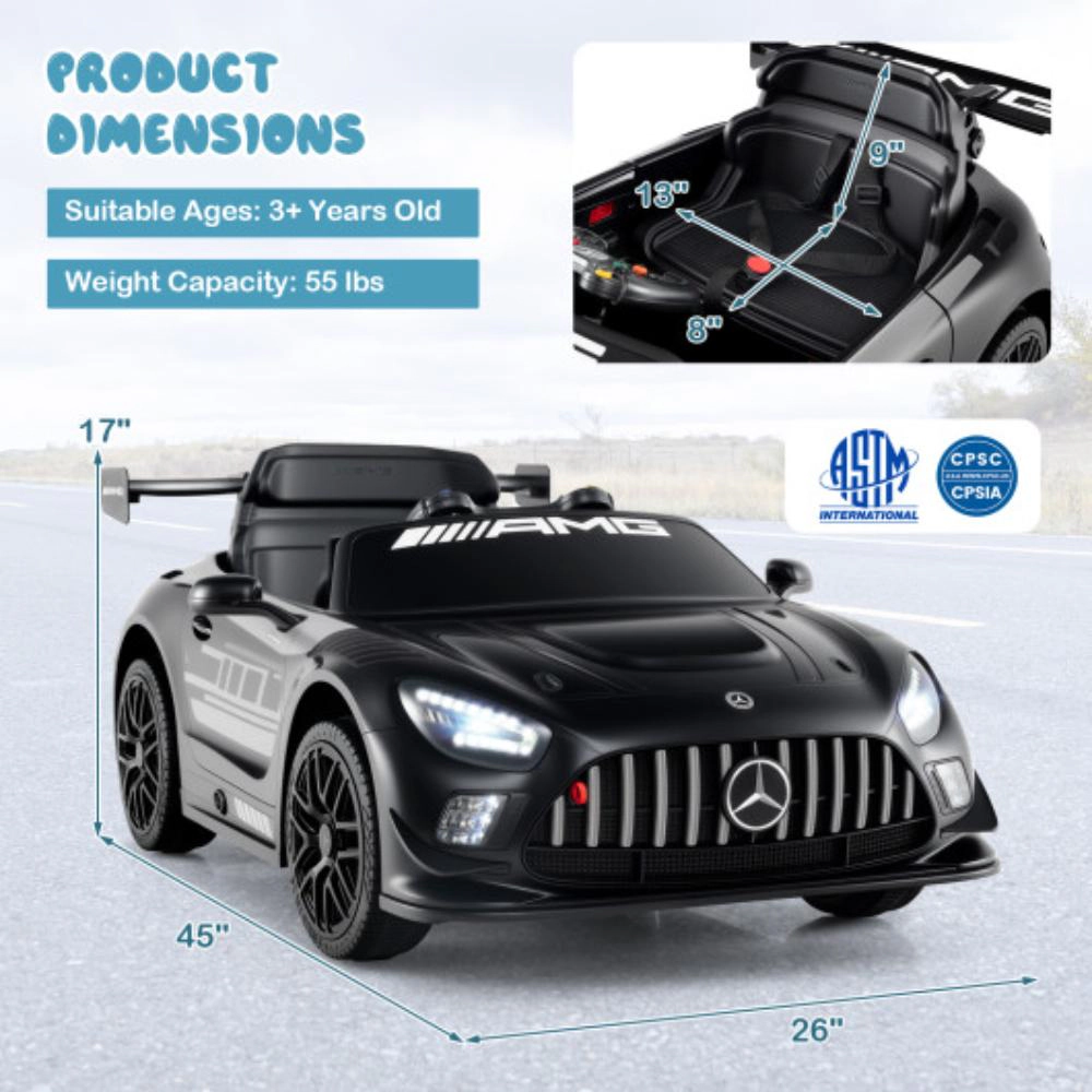 Hivvago 12V Kids Ride-On Car Mercedes-AMG GT3 Licensed with Adjustable Speed