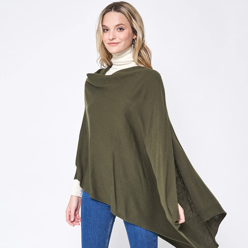 Truedames Women Solid Scarf Poncho