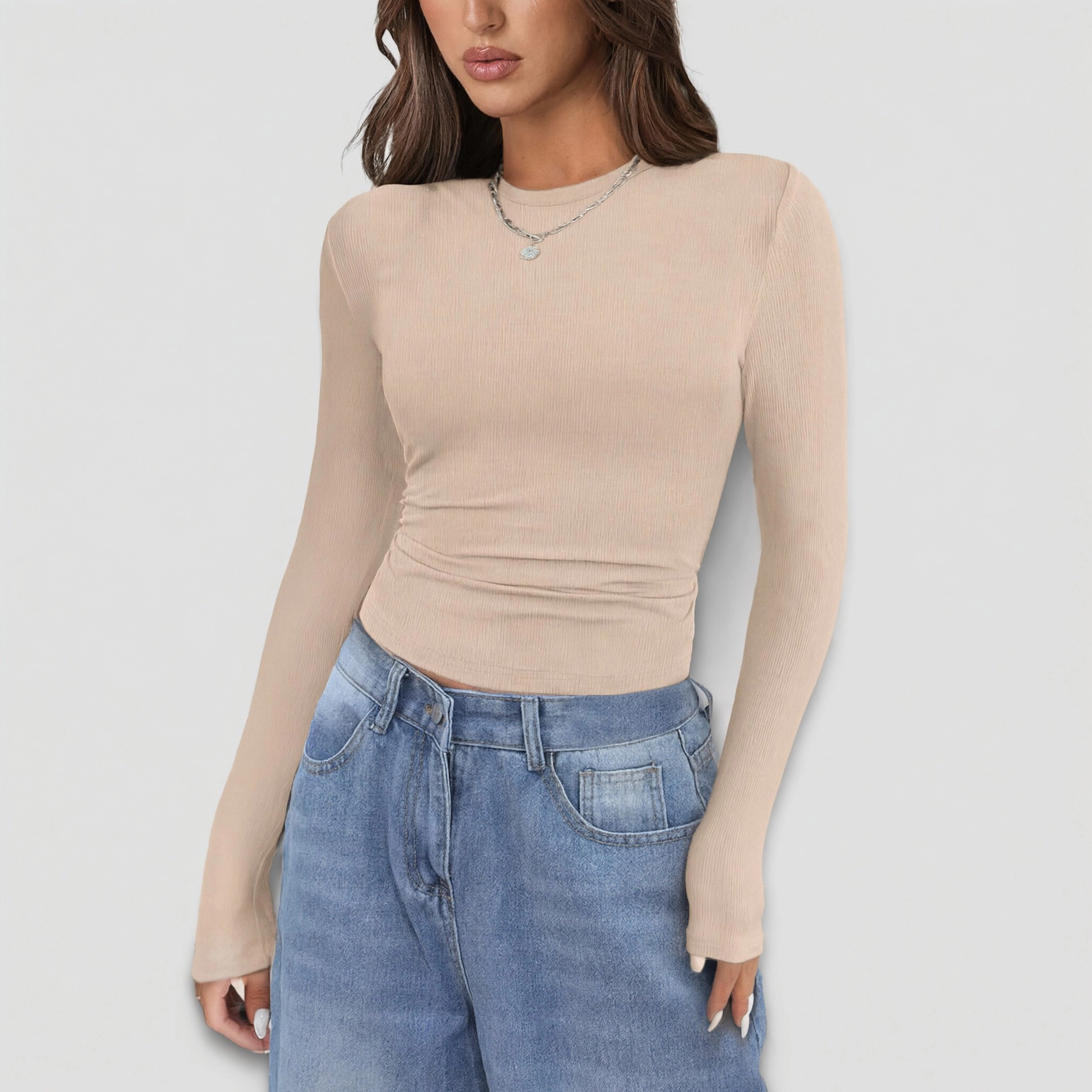 Zeagoo Women Ribbed Long Sleeve T Shirt