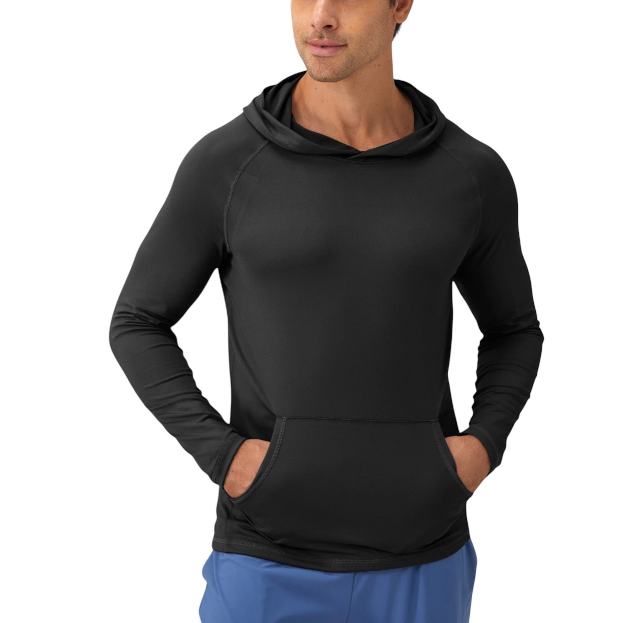 Anna-Kaci Men's Long Sleeve Pullover Hoodie with Front Kangaroo Pocket and Athletic Fit
