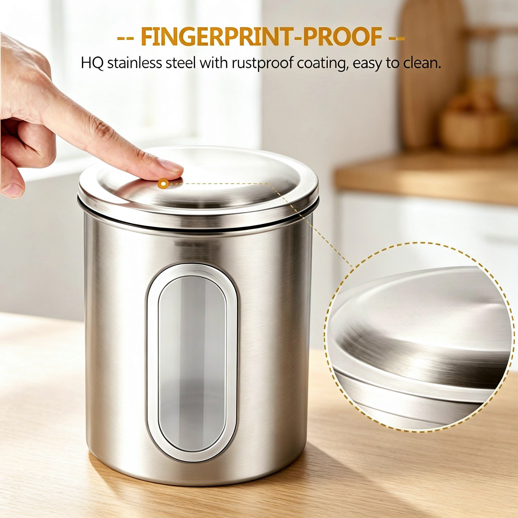 Mega Casa Stainless Steel Containers Set of 3 for Kitchen