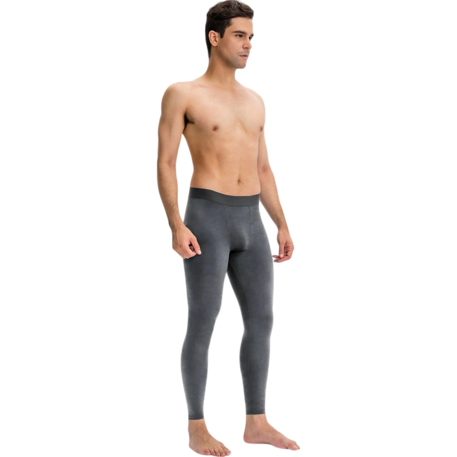 Anna-Kaci Men's Full-Length Seamless Compression Leggings with Smooth Wide Waistband and Second-Skin Fit