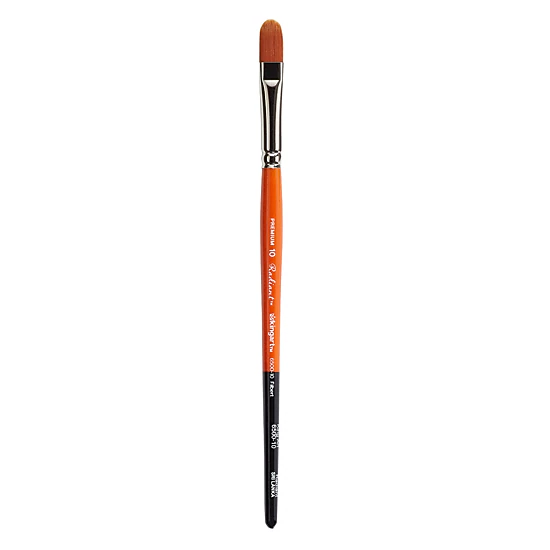 KINGART Radiant 6500 Filbert Premium Golden Synthetic Brush - Short Handle