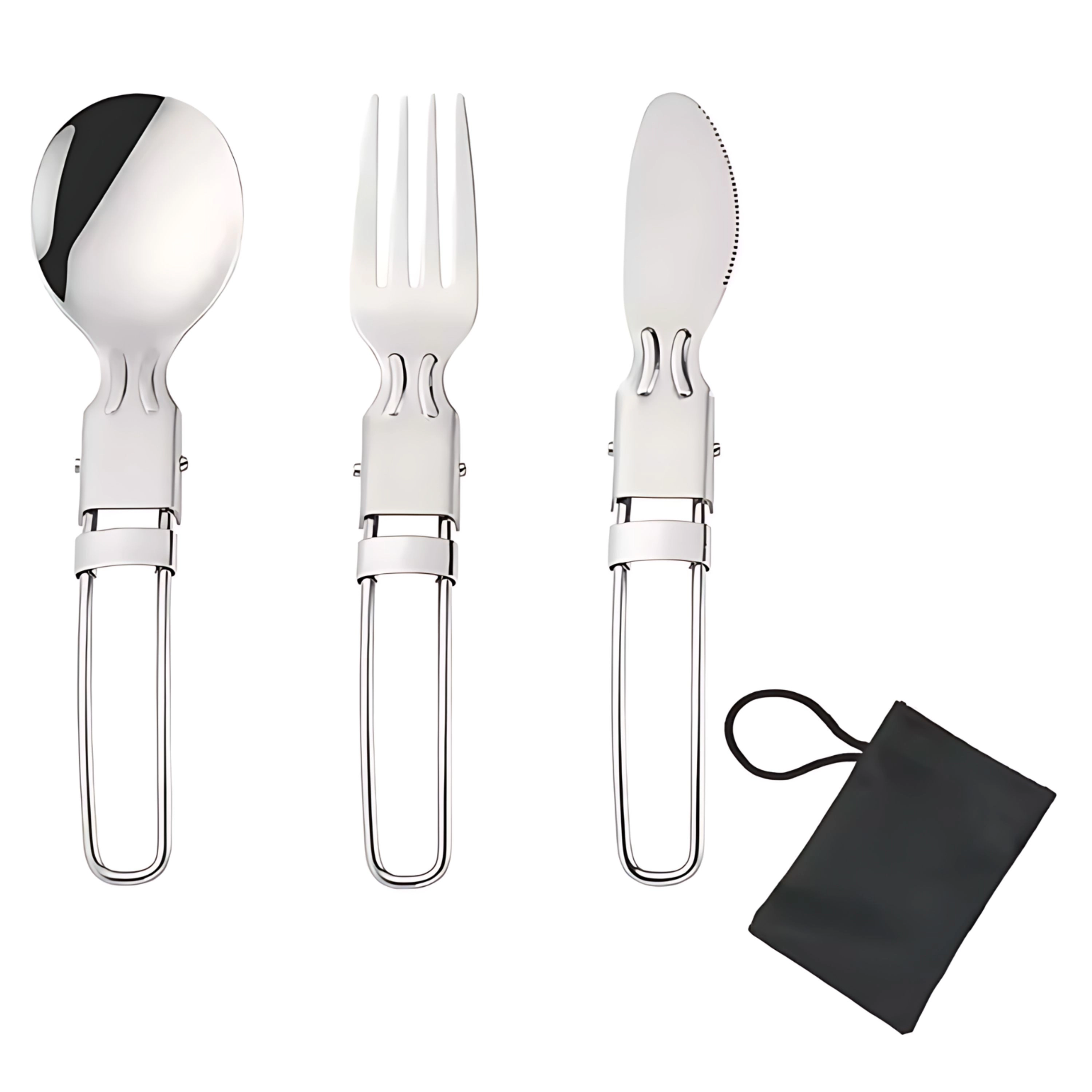 Kitcheniva Folding Spoon, Fork & Knife Portable Cutlery Set For Camping