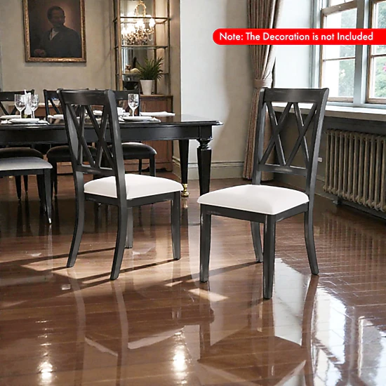 Hivvago Set of 2 Dining Chairs with Curved Cross-Back Design, Color ...