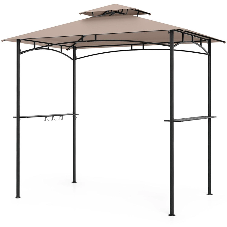 Hivvago Outdoor Grill Shelter with 2 Shelves and 6 Hooks