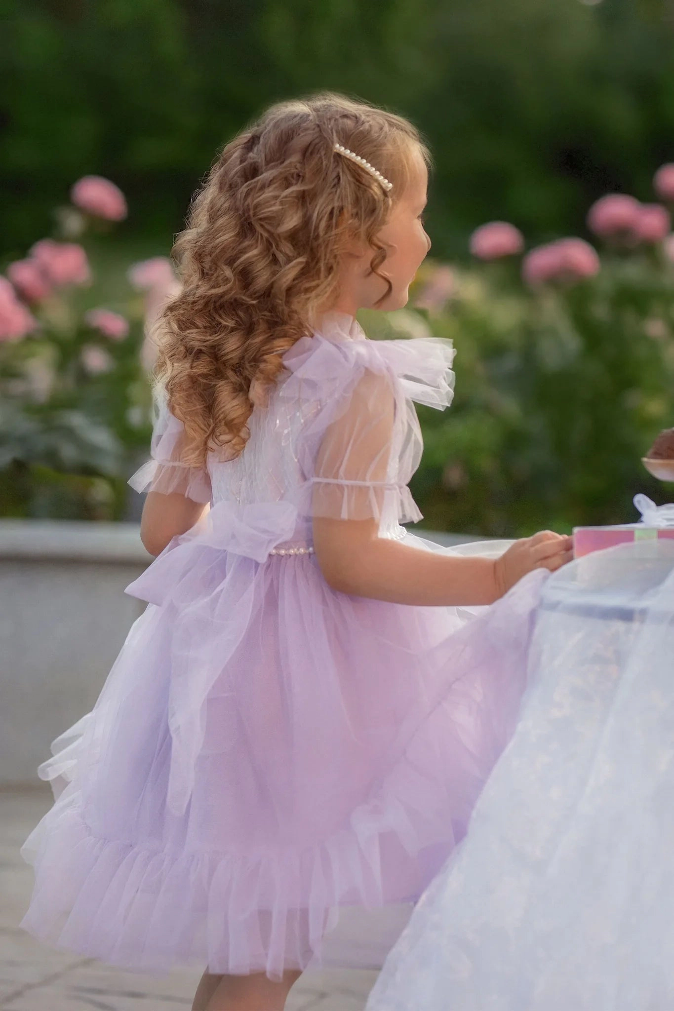 Faeella Girls Dreamy Lilac Princess Tulle Birthday Dress