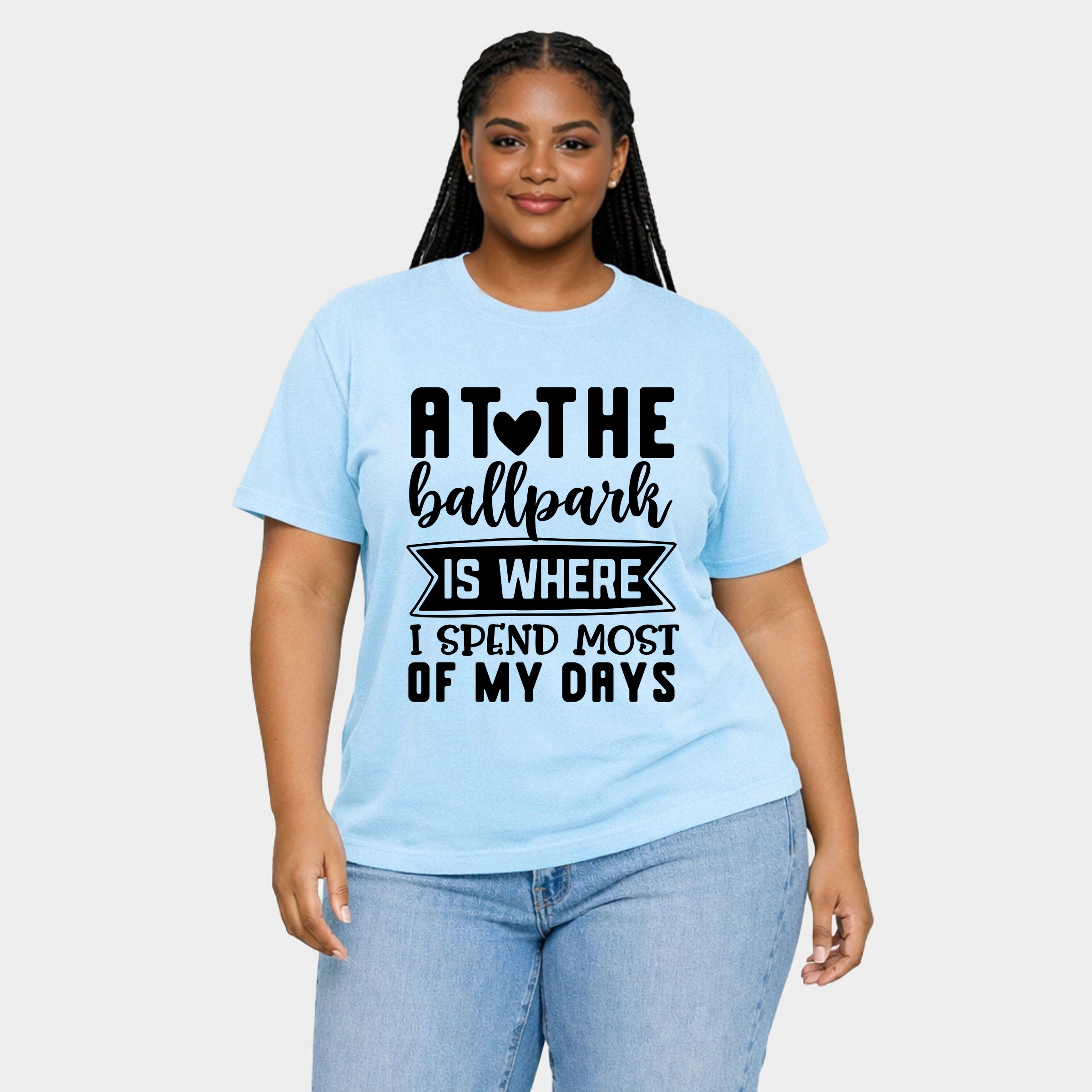 Simply Sage Market - At The Ballpark Women's Plus Sized Garment Dyed Graphic T-Shirt