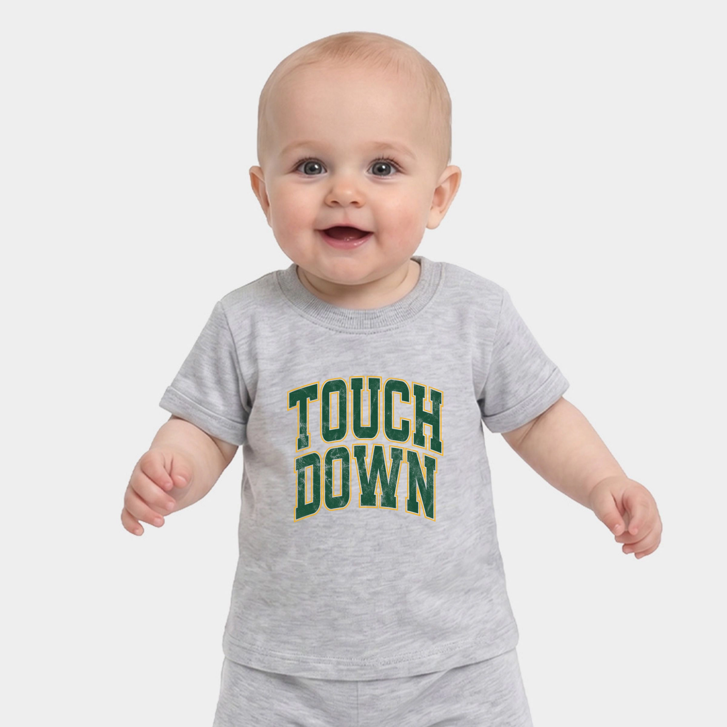 The Juniper Shop - Infant Jogger Pant Crew Set Touchdown Stacked Green