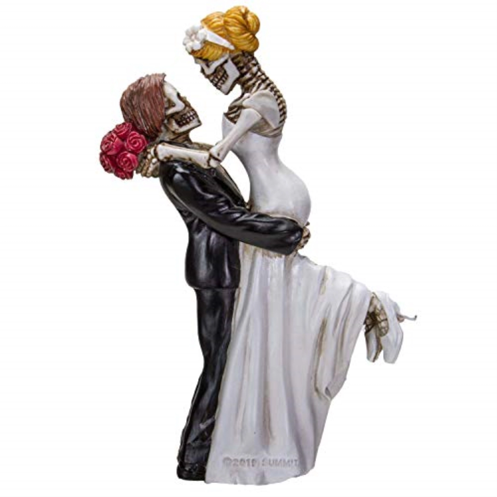 Pacific Giftware Love Never Dies Skeleton Bride and Groom Wedding Couple Resin Figurine 6.25 inch