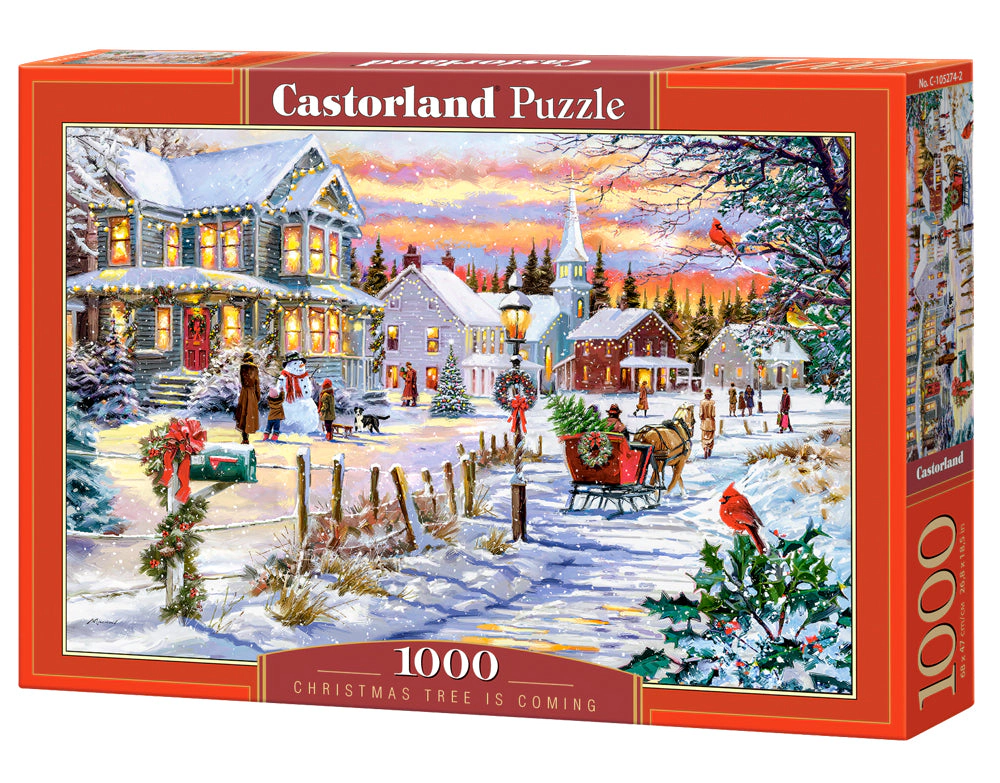 CASTORLAND 1000 Piece Jigsaw Puzzles, Christmas Tree is Coming, Winter, Vintage, C-105274-2